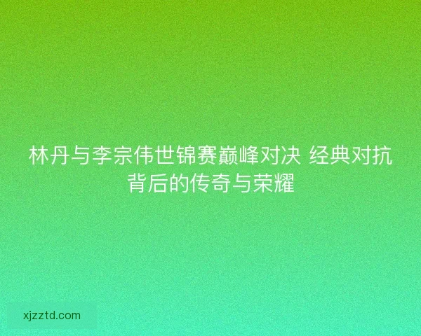 林丹与李宗伟世锦赛巅峰对决 经典对抗背后的传奇与荣耀