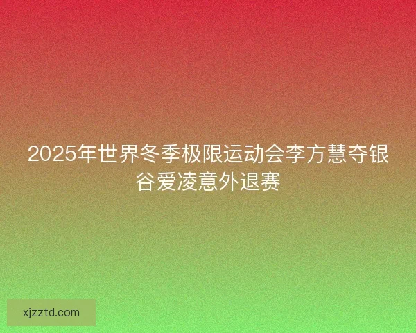 2025年世界冬季极限运动会李方慧夺银谷爱凌意外退赛 2025年世界冬季极限运动会李方慧夺银谷爱凌意外退赛
